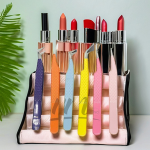 Pinzas para Extensión de Pestañas de Acero Inoxidable RMI con Puntas Dentadas/Lisas/Texturizadas, Empaque Ecológico Personalizado, Colores en Polvo - Product Image 1