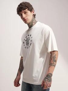 Custom 300 Gsm <b>Thick</b> Cotton <b>T</b>-<b>shirt</b> Print Logo Men Drop Shoulder Oversized Heavyweight <b>T</b>-<b>Shirt</b> Streetwear - Product Image 4