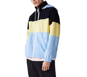 แจ็กเก็ตกันลมสำหรับผู้ชายเสื้อกันลมมีซิปครึ่งแขนทำจากไนลอนโพลีเอสเตอร์มีฮู้ดสำหรับเดินป่า - Product Image 3