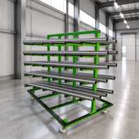Système de rangement roulant à cantilever léger sans poutre pour entrepôt, avec barres en aluminium pour cadres de portes/fenêtres suspendus