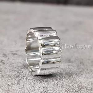 Bague pour homme, bande unie, argent, bague de méditation, bague unisexe pour Noël, anxiété, bague faite à la main, bijoux personnalisés, bague en argent massif 925 - Product Image 3