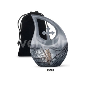 Urne de crémation en aluminium pour adultes pour cendres humaines Urne décorative souvenir avec sac en velours gratuit - Product Image 2