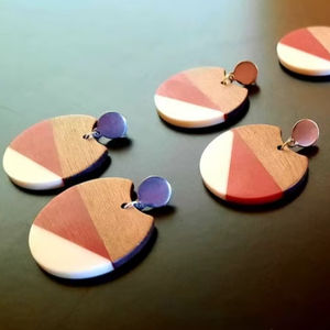 Boucles d'oreilles OceanLuxe Large Resin Angel GlowGem Eco-friendly Designer Studs - Product Image 1