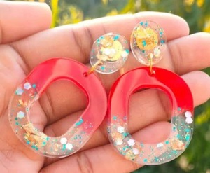 Pendientes de Resina Bordados a Mano, Joyería de Moda de Acero Inoxidable para Mujeres y Niñas, Estilo Clásico para Bodas, Alta Calidad - Product Image 2