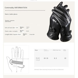 Guantes de Piel de Oveja Personalizados para Mujer, con Pantalla Táctil, Térmicos, Forrados de Algodón para Invierno, Casuales, Cálidos, para Exteriores - Product Image 4