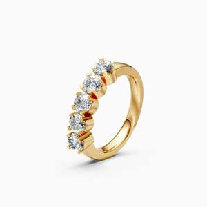 Bague statement ronde artisanale Symphony Radiant Circle avec diamant de laboratoire de 1,5 carat en or jaune, blanc et rose 9 carats - Product Image 2