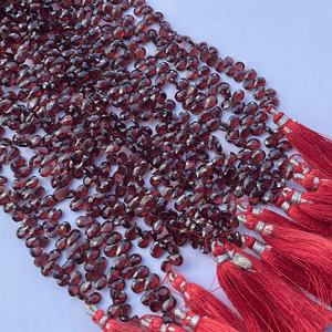 4mm 6mm 8mm piedra granate rojo Natural forma de pera cuentas facetadas Briolette fabricación de joyas collar pulsera DIY en línea Alibaba 2025 - Product Image 3