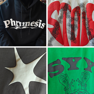 Sweats à capuche avec logo personnalisé pour hommes 100% coton Poches lourdes fonctionnel pull-over à épaules tombantes sweat à capuche vierge pour hommes - Product Image 3