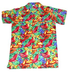 เสื้อฮาวายผ้าฝ้ายลำลองสำหรับผู้ชาย,เสื้อพิมพ์ลายผลไม้แขนสั้น - Product Image 1