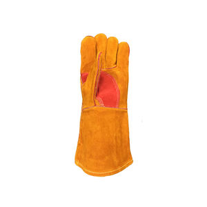 ถุงมือเชื่อมหนัง cowhide แยกทนทานทนทานป้องกันมือทนความร้อน - Product Image 3