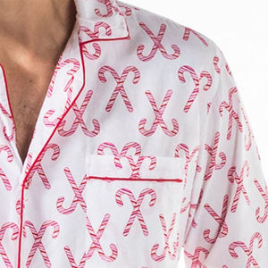 Conjunto de Pijama de Verano para Hombre, Suministro OEM, Camiseta de Manga Larga, Pantalones, Diseño Sólido, Ropa de Dormir de Satén Transpirable - Product Image 2