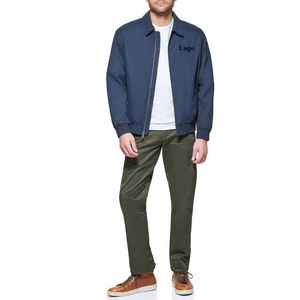 Veste bomber en satin de polyester imperméable et respirante avec logo personnalisé pour hommes, fermeture éclair sur le devant, service OEM Pakistan 2025 - Product Image 2