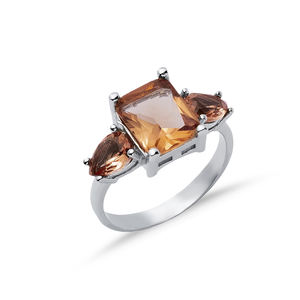 Anillo de racimo de piedra de sultanita de pera Baguette de 8x10mm, joyería de plata de ley 925 chapada en rodio para comprador mayorista - Product Image 3