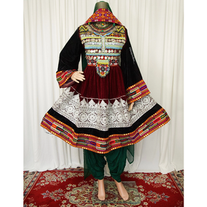 Vestidos tradicionales vestido pashtún afgano para fiesta de boda prendas de vestir exteriores ropa cultural afgana para niños diseño de bordado de Color sólido - Product Image 3