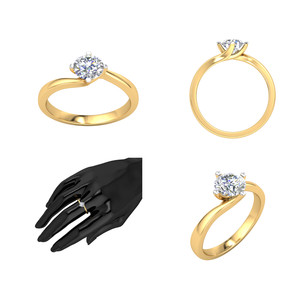 แหวนทอง18K สุดคลาสสิกสำหรับผู้หญิงพร้อม0.5Cts ชัดเจนเทียบกับเครื่องประดับเพชรสำหรับงานแต่งงาน - Product Image 2