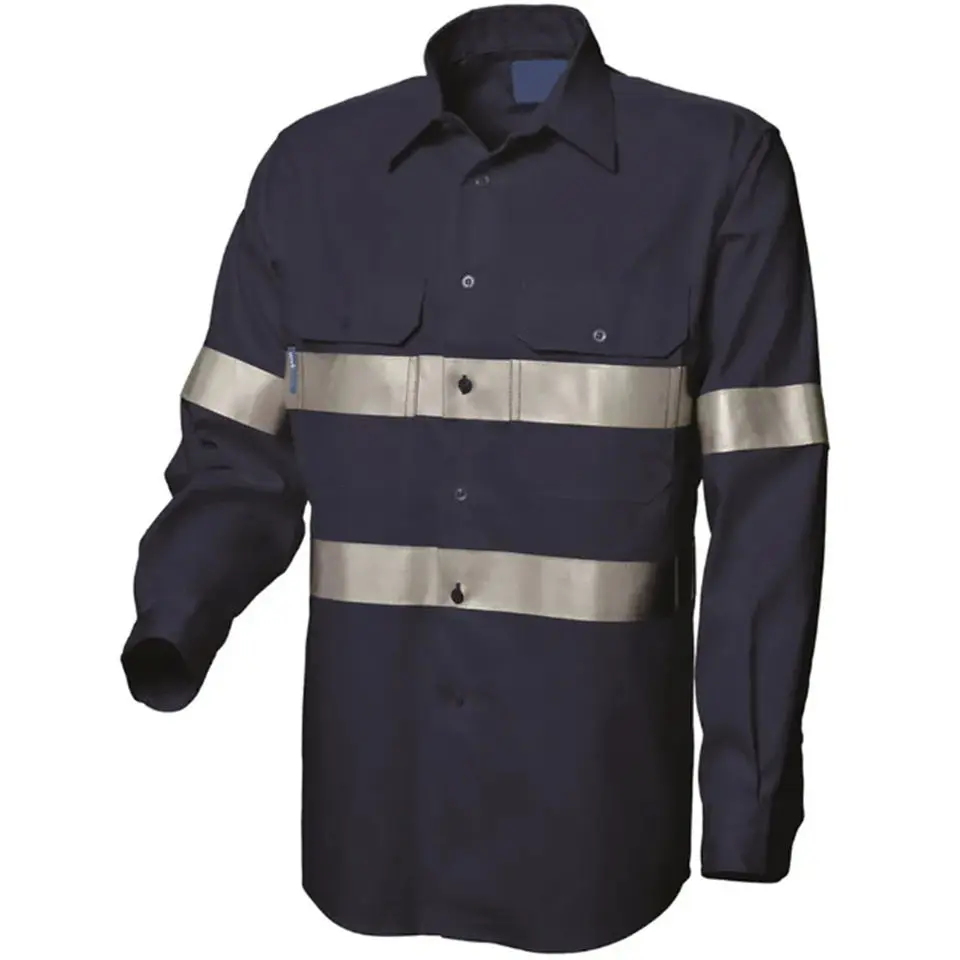 Custom FR Cotton Knit Long-Sleeve T-Shirt Flame Resistant Work wear Welding t shirts