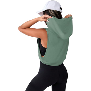 Women's Sleeveless Stretchable Crop Tank <b>Top</b> Soft Open Side Sexy Workout Shirt Gym Athletic Exercise Running Short Length Yoga - Product Image 1