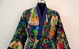 Hecho a mano algodón acolchado Frida Khalo inspirado bata invierno playa desgaste casa abrigo regalo para damas de honor ella directo del fabricante - Product Image 5