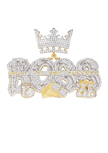 Pendentif de luxe en argent 925 plaqué or rhodié 14 carats avec moissanite taille ronde, motif couronne, pour le succès, pendentifs et breloques raffinés, cadeau - Product Image 3