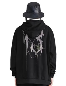 Sudadera con Capucha de Felpa 100% Algodón con Pedrería, Unisex, con Diseño de Cristales Brillantes, Moda de Invierno, Ropa Urbana, Venta al Por Mayor - Product Image 2