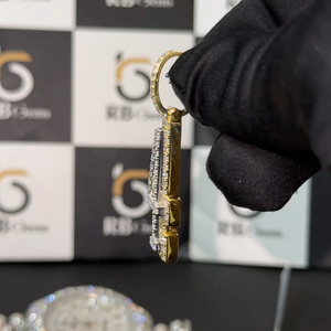 RB Gems - Colgante de Diamante Cultivado en Laboratorio con Corte Brillante, Certificado IGI, Chapado en Oro de 14K, Estilo Iced, Clásico, Unisex, Regalo de Joyería - Product Image 5