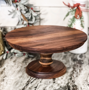 Plato de Madera para Servir, Soporte Redondo de Madera para Tartas y Exhibición, Soporte para Tartas de Madera de Acacia de la India - Product Image 6