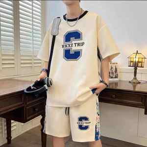 Ensemble de t-shirts tendance et décontractés à manches courtes pour hommes Sports d'été Hip Hop vintage de grande taille - Product Image 4