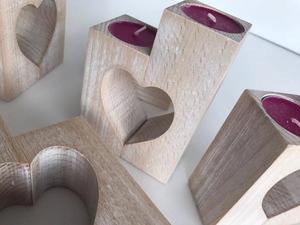 Wood Candle Holders Heart Shape Mother's Day Gift Rustic Wooden Decorative <b>Tealight</b> Candles Wedding Gift Home Decorations Gift - Product Image 4