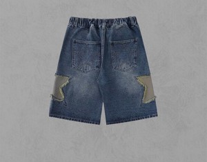 Jeans streetwear surdimensionnés personnalisés OEM baggy déchiré avec écusson jeans pour hommes shorts en denim pour hommes shorts en denim d'été pour hommes - Product Image 3