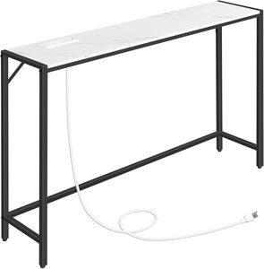 Premium <b>Black</b> Color Metal & Glass Top <b>Console</b> <b>Table</b> Sleek Design for Entryway Living Room or Hallway Deco - Product Image 4