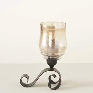3 in 1 Metal Flower Base Wind Light <b>Candle</b> Holder <b>With</b> 3 Glass Pits on Top for <b>With</b> the Sizes of 20.75x7.50 X7.50 Inches - Product Image 4
