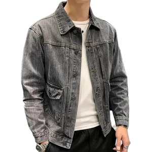 Veste en jean classique pour homme OEM 100% coton à boutons surdimensionnée pour l'automne-hiver Style décontracté Manteau - Product Image 1
