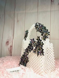 Bolso de mano con cuentas de lujo hecho a mano para mujer, bolso de mujer para fiesta de noche - Product Image 2