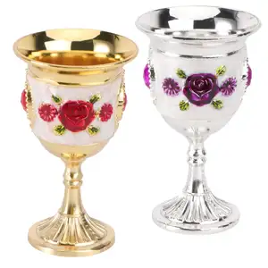 Royal & Antique Design Metal Chalice Religious Cup Long Lasting Shining for Church Gold Plated Modern Design Metal Chalice