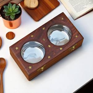 Boîte Masala en bois de manguier avec bol en acier Boîte de rangement d'épices de qualité supérieure faite à la main en bois de bonne qualité - Product Image 2