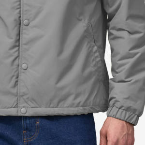 Logotipo personalizado camisa de hombre cuello liso forrado pesado lona bolsillos entrenadores lluvia chaqueta de diseñador chaqueta de trabajo para los niños - Product Image 3