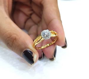 Anillo de Compromiso con Diamante Cultivado en Laboratorio de Corte Redondo de 0.40 Ct, Anillo de Oro Amarillo Sólido de 10K/14K/18K para Mujer, Estilo Vintage - Product Image 1