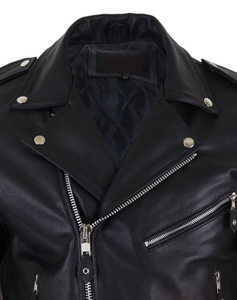 Chaqueta negra con flecos de cuero auténtico para hombre, chaqueta de motorista de carreras de estilo Regular, forro transpirable de invierno de cuero de alta calidad Premium - Product Image 3