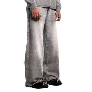 Pantalones Vaqueros de Mezclilla, Corte Recto, Pierna Ancha, Deslavados, Holgados, Pantalones Anchos al por Mayor, Pantalones Vaqueros Unisex de Mezclilla Extra Grandes - Product Image 6