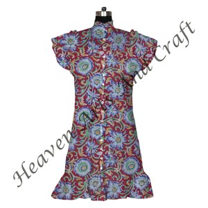 Robe florale Boho pour femmes tenue d'été légère idéale pour les voyages à la plage vacances et soirées en plein air décontractées Inde et Pakistan - Product Image 2