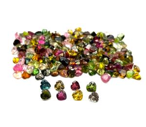 Cuentas sueltas facetadas de piedras preciosas con corte de corazón tallado de turmalina Natural de 5mm para hacer pendientes, venta calibrada de piedra de turmalina múltiple - Product Image 6