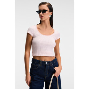 ETHIQUET HANIFFIS Blouse fine à manches longues et col rond pour femme - Product Image 1