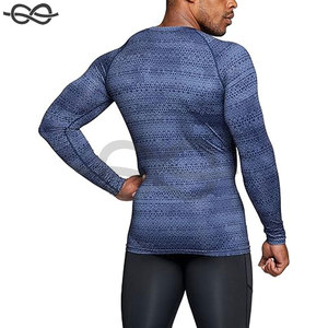 Chemises de compression à manches longues UPF 50 + pour hommes Entraînements athlétiques Sports nautiques Activités de plein air Protection solaire contre les éruptions cutanées de qualité supérieure - Product Image 3