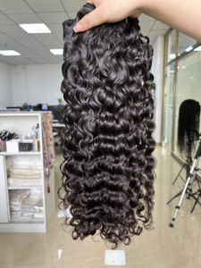 Extensions de cheveux naturels ondulés bruts du Cambodge en gros, 100 % cheveux humains bouclés birmans bruts alignés sur les cuticules, lots de cheveux, fournisseur - Product Image 4