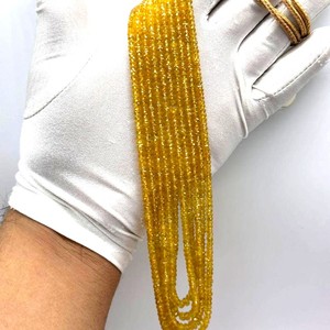 Perles Rondelle à facettes en saphir jaune naturel pour la fabrication de bijoux 3-5mm Fourniture en vrac de pierres précieuses en saphir de qualité supérieure 16 "pouces - Product Image 3