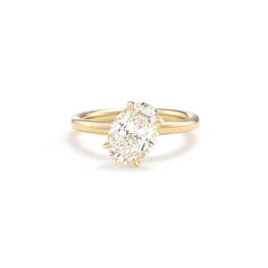Graceful Oval Cut <b>Diamond</b> <b>Ring</b> Setting 2 Ct D-F VVS1-VS2 Lab Grown <b>Diamond</b> In 14K And 18K Yellow Gold Bridal Trousseau Essential - Product Image 1