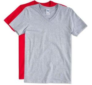 T-shirt minimaliste pour homme à col en V 100% coton biologique Tissu respirant en toile Impression sérigraphique Finition soignée Style décontracté - Product Image 4