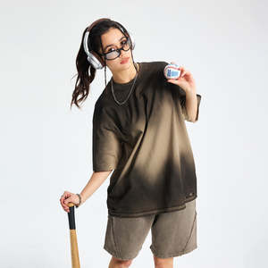 T-shirt unisexe coupe classique délavé à l'acide avec logo personnalisé, impression graphique 3D, vêtements unis, 100 % coton, vente chaude OEM - Product Image 5