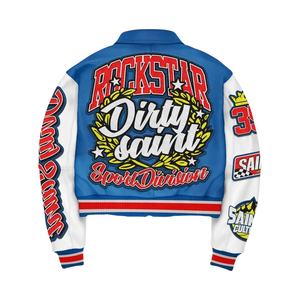 Veste de baseball vintage personnalisée en laine unie d'hiver avec manches en cuir et logo brodé en chenille - Coupe-vent lourd - Product Image 5