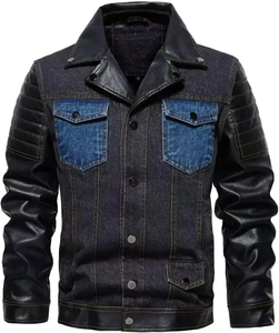 Nuevo diseño personalizado chaquetas bordadas con botones de cuero genuino con color sólido negro y azul para hombres Look de invierno - Product Image 2